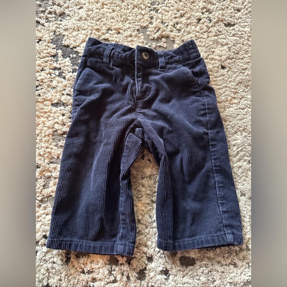 Baby Boy JANIE AND JACK navy Blue Corduroy Pants Slacks Sz 6 - 12 Month
